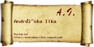 Andráska Ilka névjegykártya